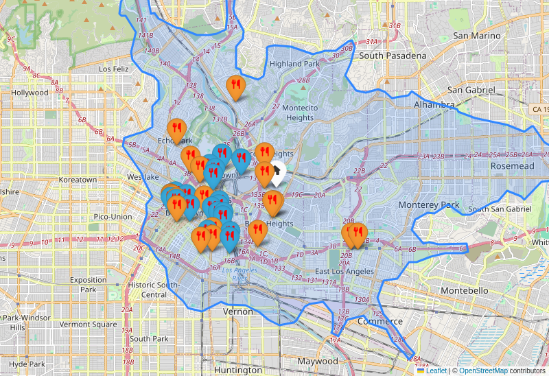 Restaurant locations map