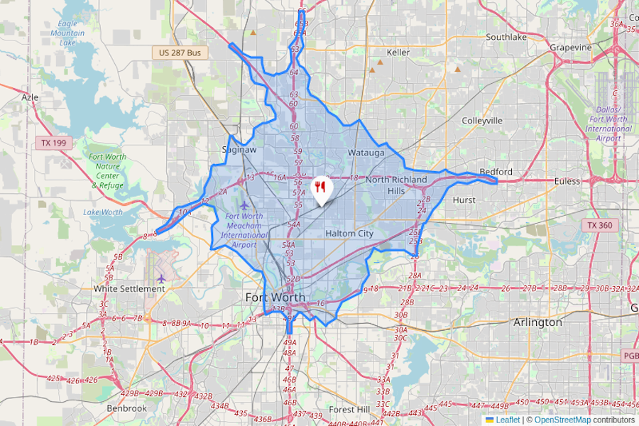 Region of influence for the business